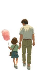 Father And Child Stroll Vinyl Car Decal Sticker – Waterproof & UV-Resistant 9.706666666666667"