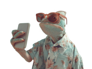 Chameleon Selfie Vinyl Car Decal Sticker – Waterproof & UV-Resistant 6.1866666666666665" Chameleon Selfie Vinyl Car Decal Sticker – Waterproof & UV-Resistant 6.1866666666666665"