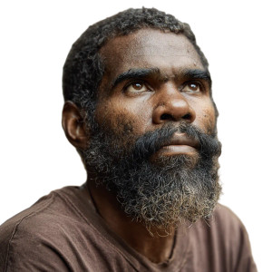 Worried Aboriginal Man Vinyl Car Decal Sticker – Waterproof & UV-Resistant 3.4133333333333336"