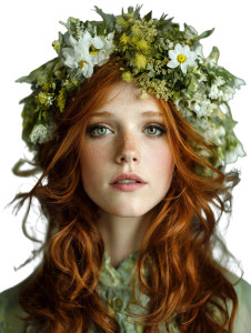 Red-Haired Woman V22 Vinyl Car Decal Sticker – Waterproof & UV-Resistant 8.213333333333333"