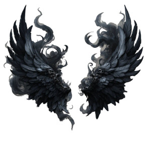 Shadowy Black Wings V2 Vinyl Car Decal Sticker – Waterproof & UV-Resistant 3.4133333333333336"