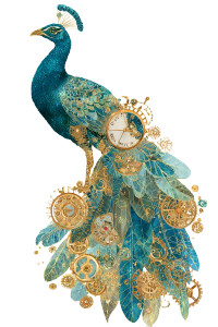 Clockwork Peacock Vinyl Car Decal Sticker – Waterproof & UV-Resistant 4.4