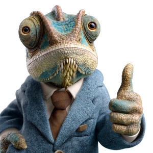 Business Chameleon Vinyl Car Decal Sticker – Waterproof & UV-Resistant 3.4133333333333336"