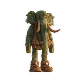 Cactus Elephant Hybrid Vinyl Car Decal Sticker – Waterproof & UV-Resistant 3.4133333333333336"