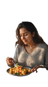 Latina Woman Dining Vinyl Car Decal Sticker – Waterproof & UV-Resistant 9.706666666666667"