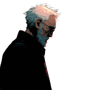 Cyberpunk Old Man Vinyl Car Decal Sticker – Waterproof & UV-Resistant 3.4133333333333336"