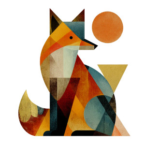 Geometric Fox Vinyl Car Decal Sticker – Waterproof & UV-Resistant 3.4133333333333336"