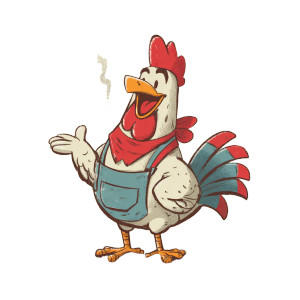 Happy Grilled Chicken Vinyl Car Decal Sticker – Waterproof & UV-Resistant 3.4133333333333336"