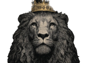 Majestic Crowned Lion V8 Vinyl Car Decal Sticker – Waterproof & UV-Resistant 3.0933333333333333"