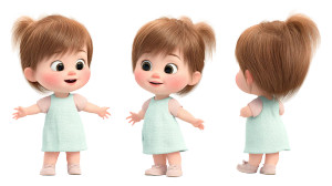 Pixar-Style Baby Girl Vinyl Car Decal Sticker – Waterproof & UV-Resistant 5.4