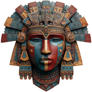 Aztec Mask Vinyl Car Decal Sticker – Waterproof & UV-Resistant 6.826666666666667"