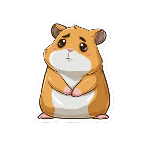 Sad Hamster Sticker V2 Vinyl Car Decal Sticker – Waterproof & UV-Resistant 3.4133333333333336"