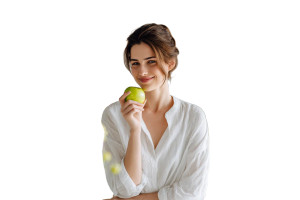Woman With Apple Vinyl Car Decal Sticker – Waterproof & UV-Resistant 2.986666666666667" Woman With Apple Vinyl Car Decal Sticker – Waterproof & UV-Resistant 2.986666666666667"