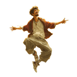 Dancing Guy Vinyl Car Decal Sticker – Waterproof & UV-Resistant 3.4133333333333336"