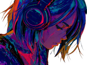 Neon Cyberpunk Girl V2 Vinyl Car Decal Sticker – Waterproof & UV-Resistant 6.1866666666666665"