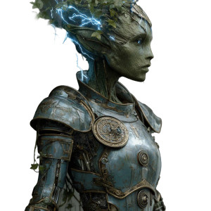 Steampunk Plant Warrior Vinyl Car Decal Sticker – Waterproof & UV-Resistant 3.4133333333333336"