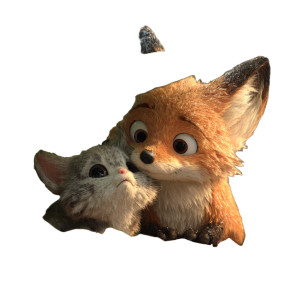 Fox And Kitten Cuddle Vinyl Car Decal Sticker – Waterproof & UV-Resistant 3.4133333333333336"