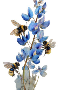 Bees And Flowers Vinyl Car Decal Sticker – Waterproof & UV-Resistant 8.96"