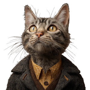 Human-Like Cat V2 Vinyl Car Decal Sticker – Waterproof & UV-Resistant 3.4133333333333336"