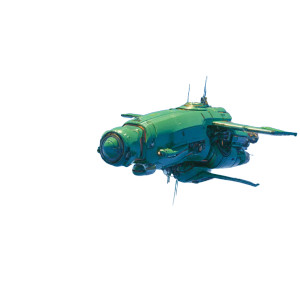 Green Space Ship Vinyl Car Decal Sticker – Waterproof & UV-Resistant 6.826666666666667"