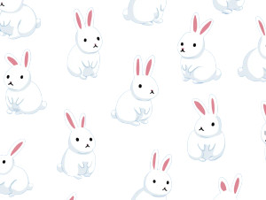 Cute White Rabbit V5 Vinyl Car Decal Sticker – Waterproof & UV-Resistant 3.0933333333333333"
