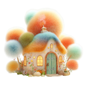 Fluffy Plush House Vinyl Car Decal Sticker – Waterproof & UV-Resistant 3.4133333333333336"