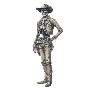 Skeleton Cowboy V5 Vinyl Car Decal Sticker – Waterproof & UV-Resistant 6.826666666666667"