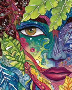 Surreal Nature Portrait Vinyl Car Decal Sticker – Waterproof & UV-Resistant 8.0"