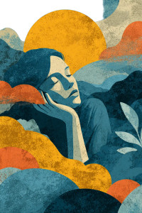 Surreal Resting Figure Vinyl Car Decal Sticker – Waterproof & UV-Resistant 4.4