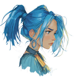 Blue-Haired Girl Vinyl Car Decal Sticker – Waterproof & UV-Resistant 3.4133333333333336" Blue-Haired Girl Vinyl Car Decal Sticker – Waterproof & UV-Resistant 3.4133333333333336"