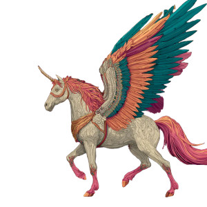 Colorful Winged Unicorn Vinyl Car Decal Sticker – Waterproof & UV-Resistant 3.4133333333333336"
