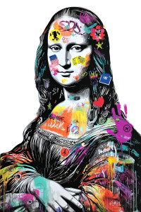 Graffiti Mona Lisa V2 Vinyl Car Decal Sticker – Waterproof & UV-Resistant 8.96"