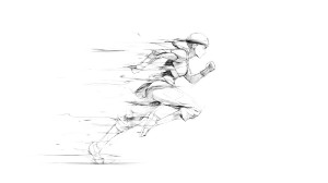 Running Character Sketch Vinyl Car Decal Sticker – Waterproof & UV-Resistant 5.4