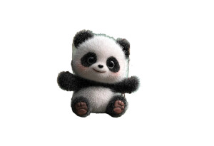 Cute Chained Panda Vinyl Car Decal Sticker – Waterproof & UV-Resistant 2.986666666666667"