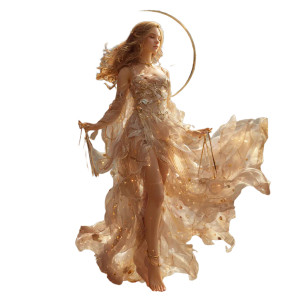 Ethereal Libra Woman V2 Vinyl Car Decal Sticker – Waterproof & UV-Resistant 3.4133333333333336"