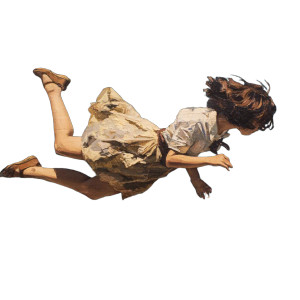 Falling Girl Vinyl Car Decal Sticker – Waterproof & UV-Resistant 3.4133333333333336"