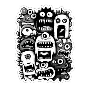 Horror Monster Sticker Vinyl Car Decal Sticker – Waterproof & UV-Resistant 3.4133333333333336"