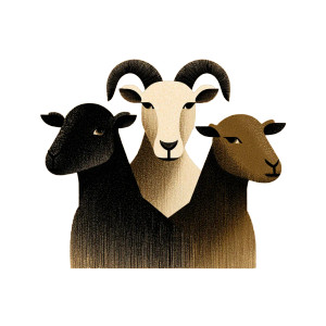 Ram And Goats Vinyl Car Decal Sticker – Waterproof & UV-Resistant 3.4133333333333336"