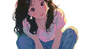 Cheerful Teen Girl V3 Vinyl Car Decal Sticker – Waterproof & UV-Resistant 2.72"