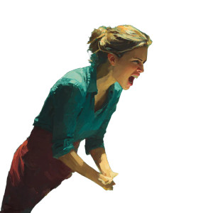 Angry Woman Washing Vinyl Car Decal Sticker – Waterproof & UV-Resistant 6.826666666666667"