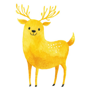 Yellow Deer Illustration Vinyl Car Decal Sticker – Waterproof & UV-Resistant 3.4133333333333336"