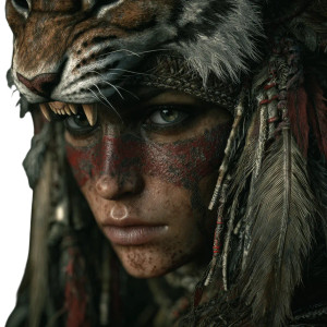 Tiger Huntress Vinyl Car Decal Sticker – Waterproof & UV-Resistant 3.4133333333333336"