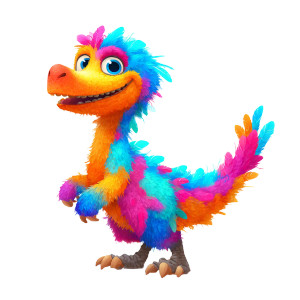 Fluffy Dino Character Vinyl Car Decal Sticker – Waterproof & UV-Resistant 3.4133333333333336"