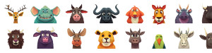 Silly Animal Menagerie Vinyl Car Decal Sticker – Waterproof & UV-Resistant 1.8133333333333332"