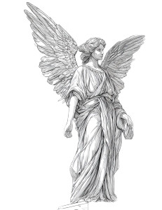 Angel Coloring Page Vinyl Car Decal Sticker – Waterproof & UV-Resistant 4.16"