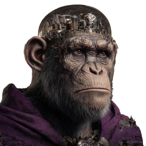 Intelligent Chimpanzee Portrait Vinyl Car Decal Sticker – Waterproof & UV-Resistant 3.4133333333333336"