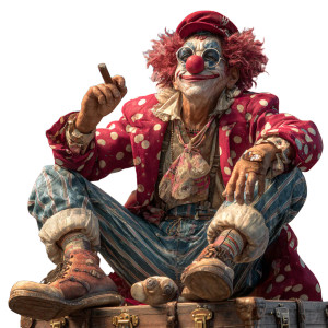 Smiling Circus Clown Vinyl Car Decal Sticker – Waterproof & UV-Resistant 3.4133333333333336"