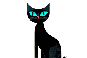 Geometric Black Cat Vinyl Car Decal Sticker – Waterproof & UV-Resistant 2.986666666666667"