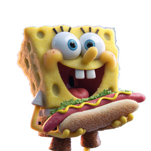 Spongebob Eats Hotdog Vinyl Car Decal Sticker – Waterproof & UV-Resistant 3.4133333333333336"
