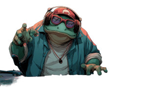 Frog Dj V2 Vinyl Car Decal Sticker – Waterproof & UV-Resistant 2.986666666666667"